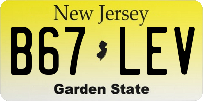 NJ license plate B67LEV