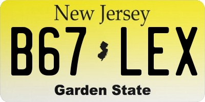 NJ license plate B67LEX