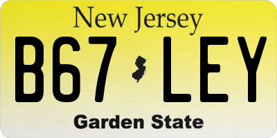 NJ license plate B67LEY