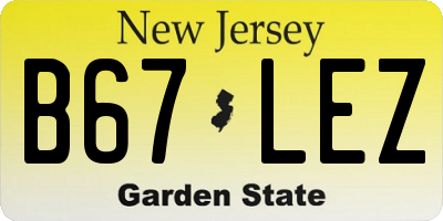 NJ license plate B67LEZ