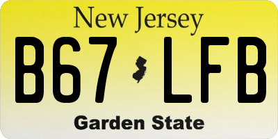 NJ license plate B67LFB