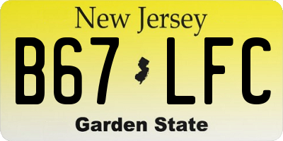 NJ license plate B67LFC