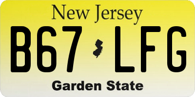 NJ license plate B67LFG