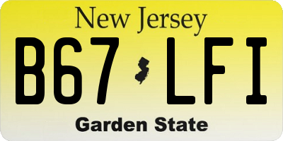 NJ license plate B67LFI