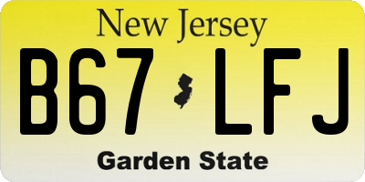 NJ license plate B67LFJ
