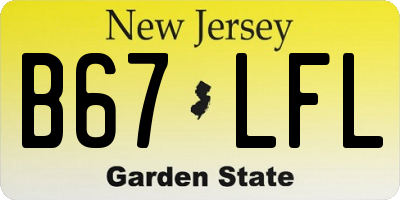 NJ license plate B67LFL