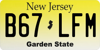 NJ license plate B67LFM