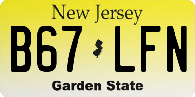 NJ license plate B67LFN