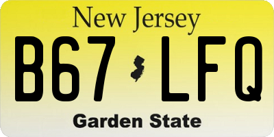 NJ license plate B67LFQ