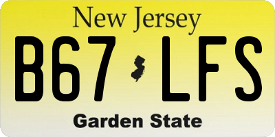 NJ license plate B67LFS