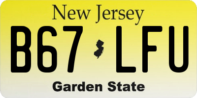 NJ license plate B67LFU