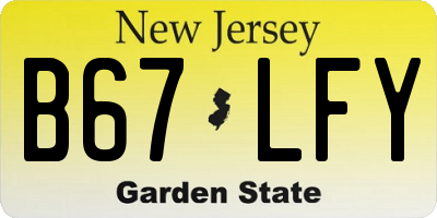 NJ license plate B67LFY