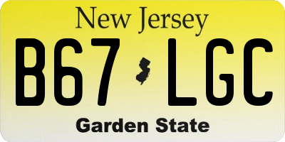NJ license plate B67LGC