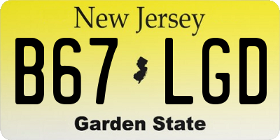 NJ license plate B67LGD