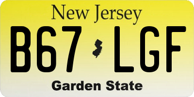 NJ license plate B67LGF