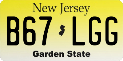 NJ license plate B67LGG