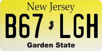 NJ license plate B67LGH