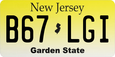 NJ license plate B67LGI