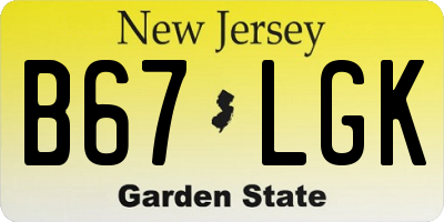 NJ license plate B67LGK