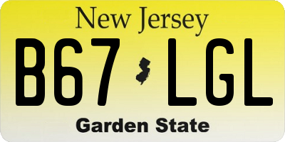 NJ license plate B67LGL