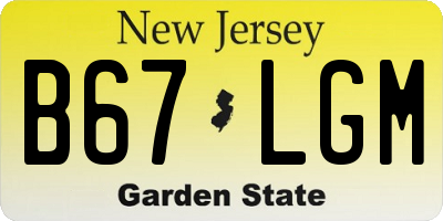 NJ license plate B67LGM