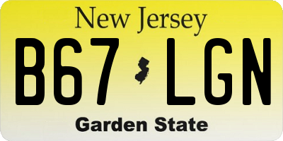 NJ license plate B67LGN