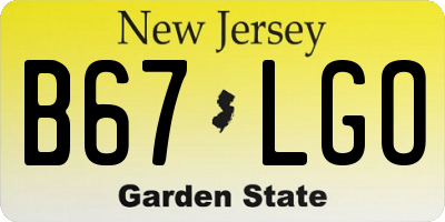 NJ license plate B67LGO