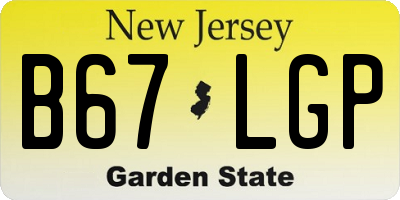 NJ license plate B67LGP