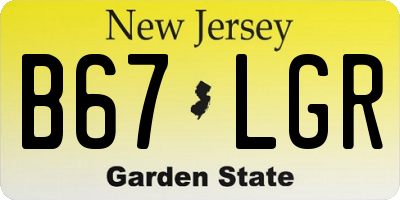 NJ license plate B67LGR