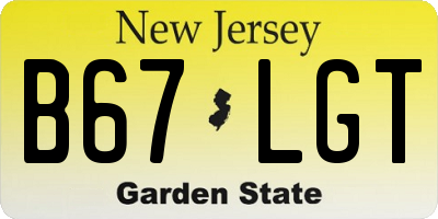 NJ license plate B67LGT