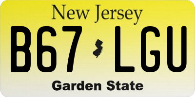 NJ license plate B67LGU