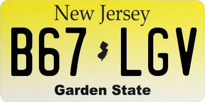 NJ license plate B67LGV