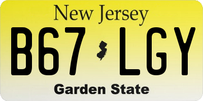 NJ license plate B67LGY