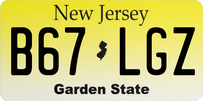 NJ license plate B67LGZ