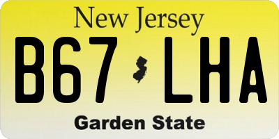 NJ license plate B67LHA