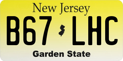 NJ license plate B67LHC