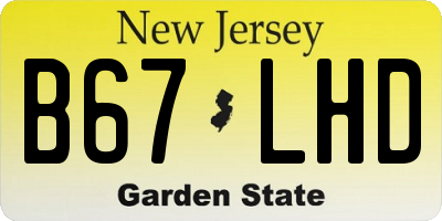 NJ license plate B67LHD