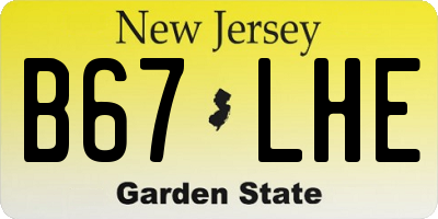 NJ license plate B67LHE