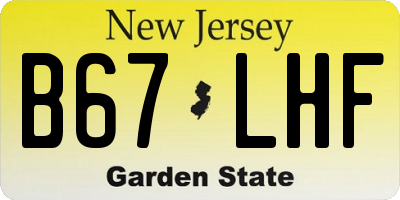 NJ license plate B67LHF
