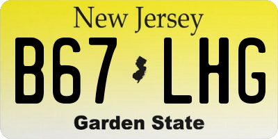 NJ license plate B67LHG