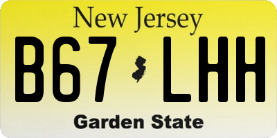 NJ license plate B67LHH