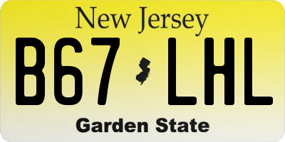 NJ license plate B67LHL