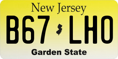 NJ license plate B67LHO