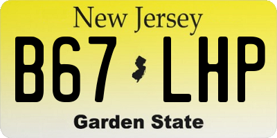 NJ license plate B67LHP