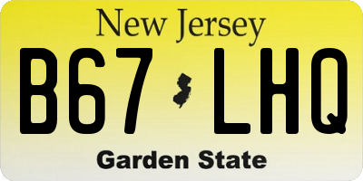 NJ license plate B67LHQ