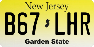 NJ license plate B67LHR