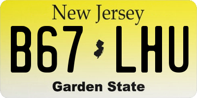 NJ license plate B67LHU