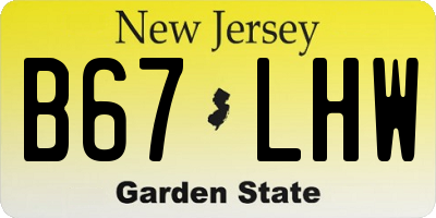 NJ license plate B67LHW