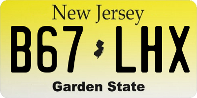 NJ license plate B67LHX