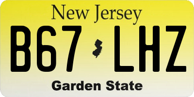 NJ license plate B67LHZ